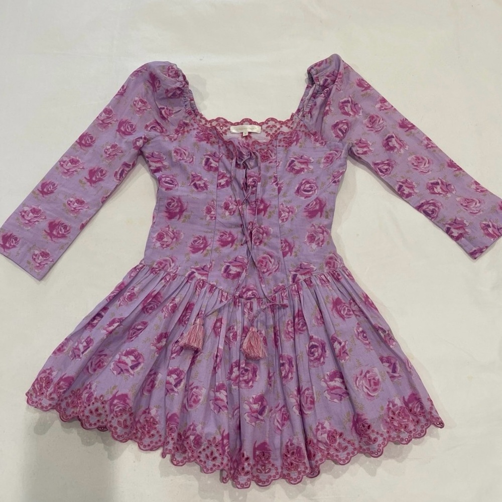 Love Shack Fancy Deeba Purple Dress Size 0 
Worn once - OG price was $385